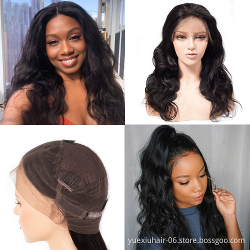YueXiu Hair High Quality Natural Black Human Hair 13x4 Lace Front Wig Wholesale Body Wave Lace Front Wig Human Hair